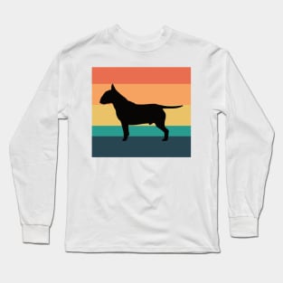 Vintage Sunset Bull Terrier Dog Owner Gift Long Sleeve T-Shirt